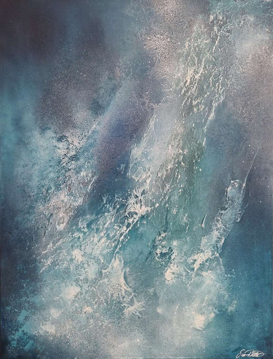 Ascension  - Original abstract blue painting