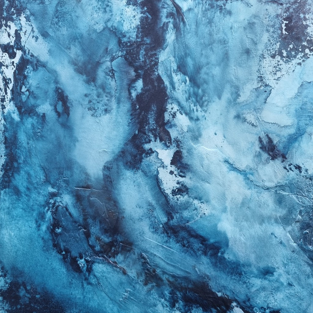 Calming Storm - Large canvas blue abstract art