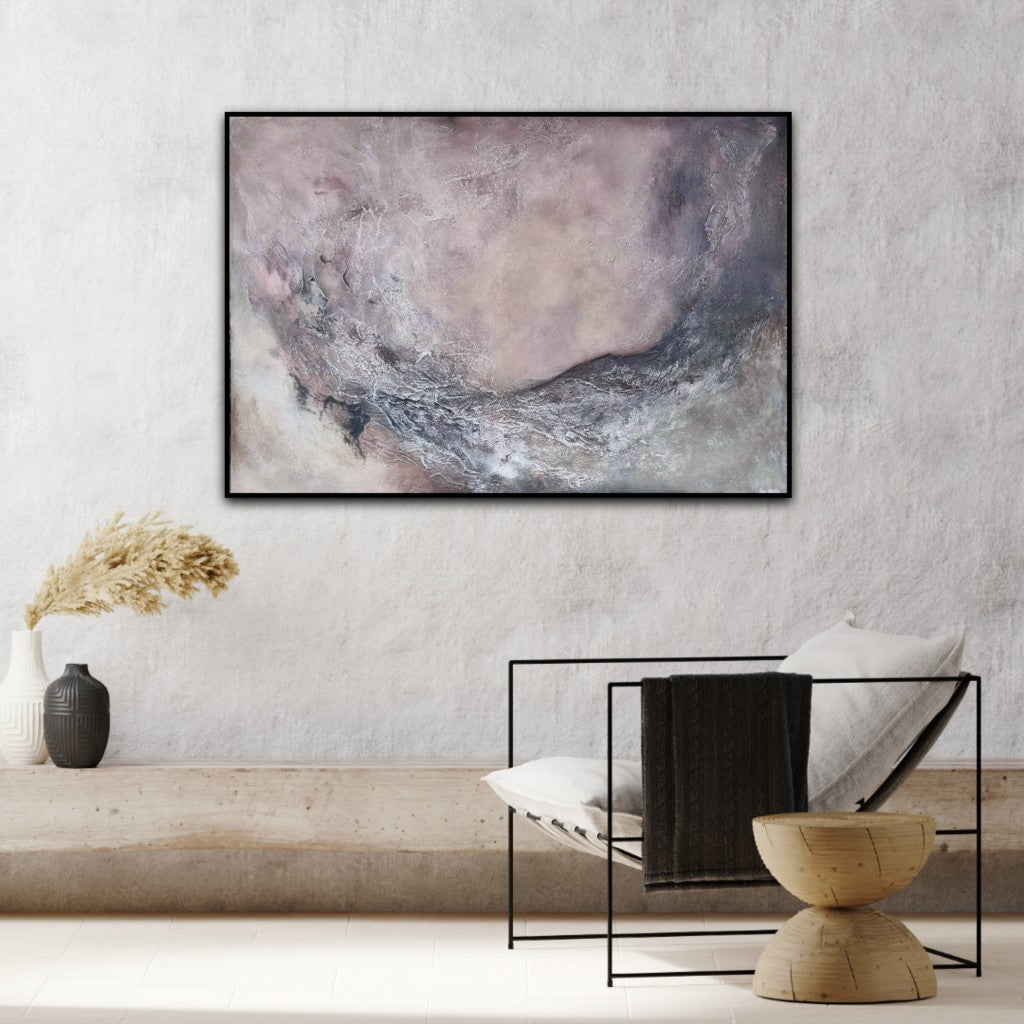 Strong Soul - Large beige abstract landscape