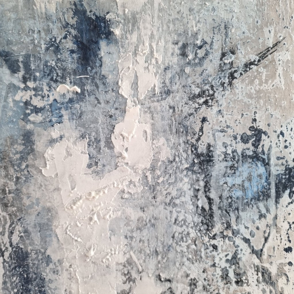 Icebreaker - Suuri sininen abstrakti maisemakuvioitu maalaus