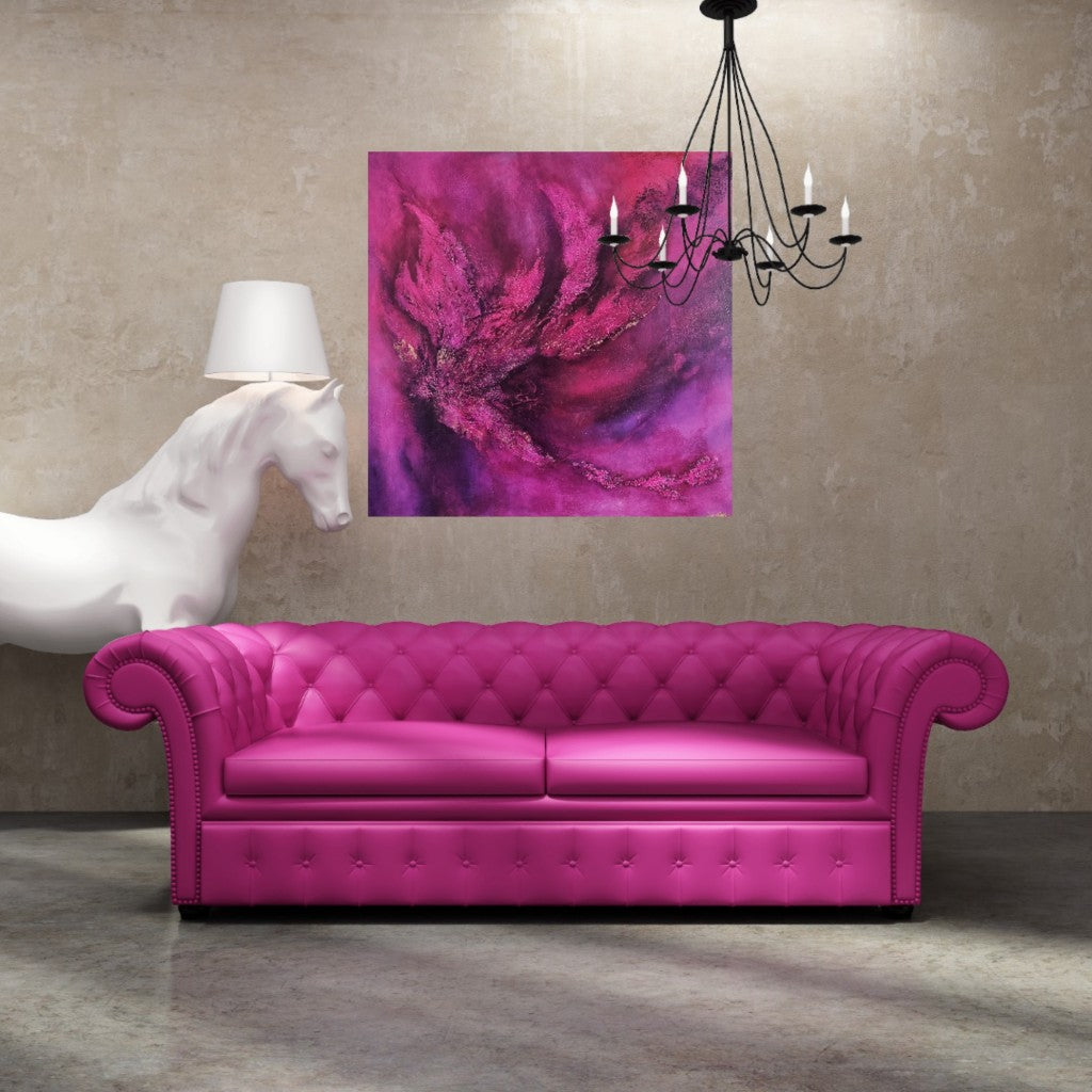 Blossom Flow - Abstrakte Malerei mit Pink &amp; Magenta