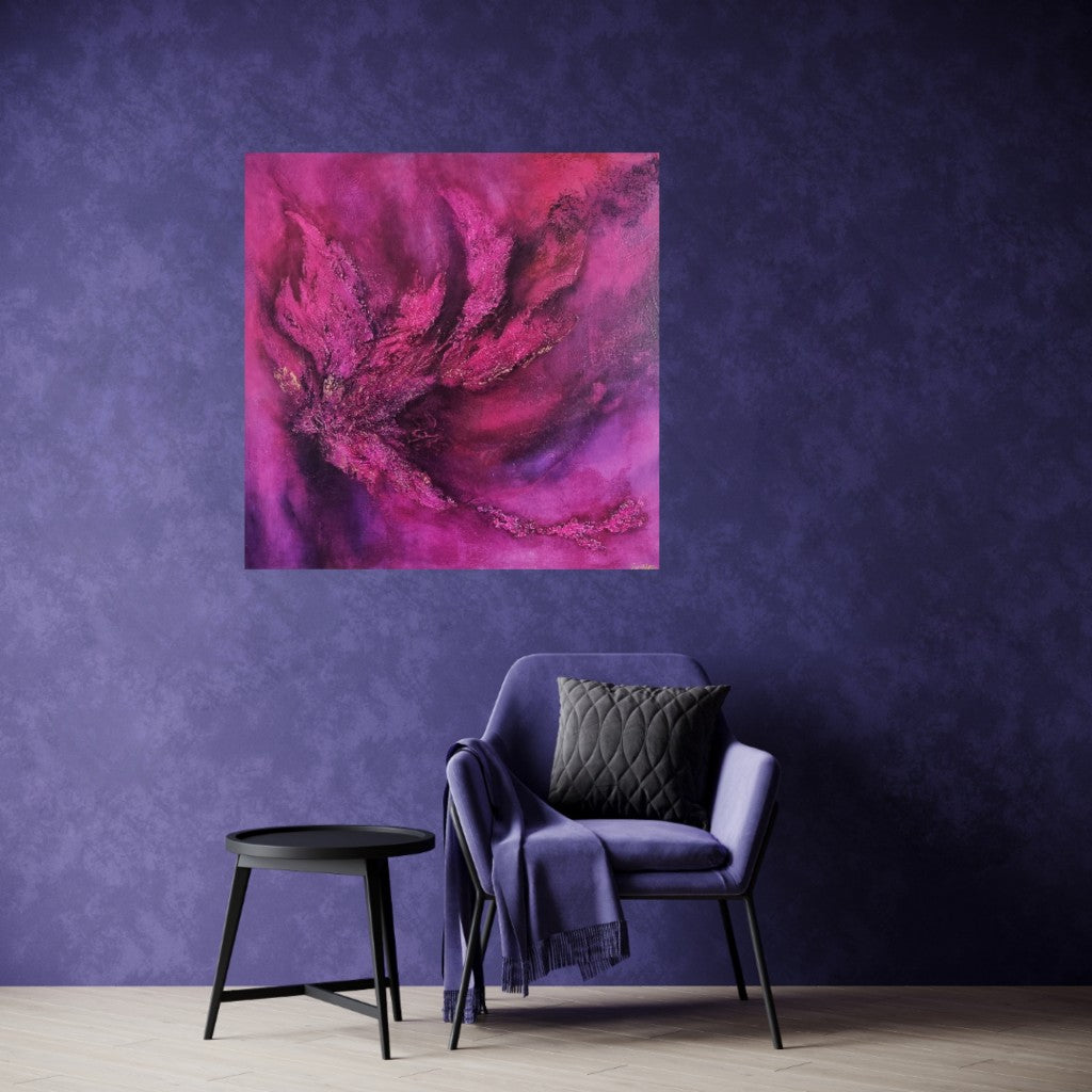Blossom Flow - Abstrakti maalaus vaaleanpunaisella ja magentalla